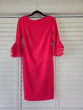 Calvin Klein Ruffle Sleeve Shift Dress